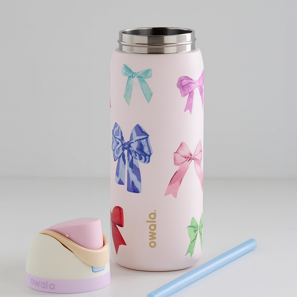 Owala UO Exclusive 32oz FreeSip Bow Water Bottle - Multicolor Pink Bows