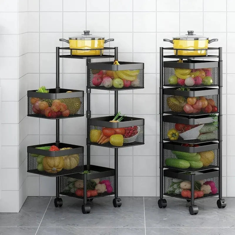 Premium Quality Kitchen Vegetable Basket Rotating Organizers