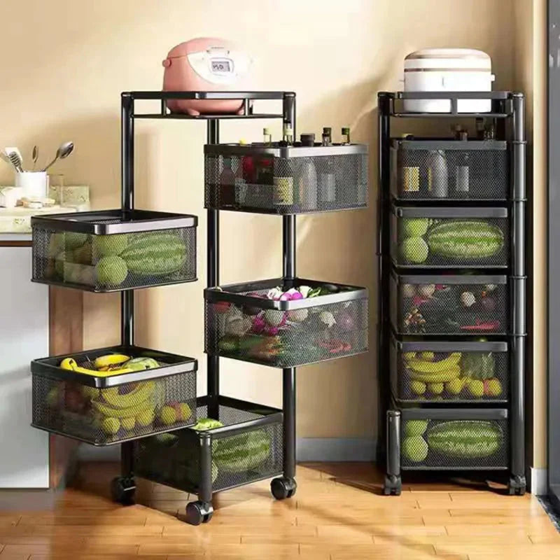 Premium Quality Kitchen Vegetable Basket Rotating Organizers