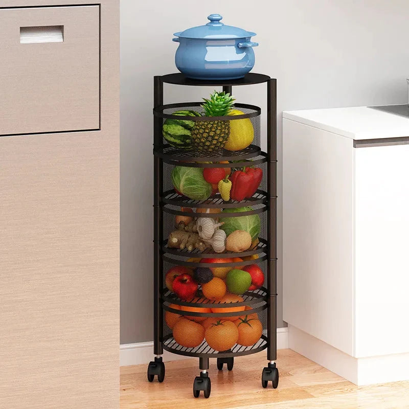 Premium Quality Kitchen Vegetable Basket Rotating Organizers
