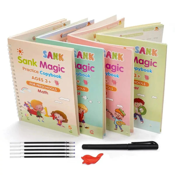 Pack of 4 Writing Tracing Book for Kids