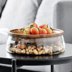 Transparent Glass Storage Canister With Wooden Lid