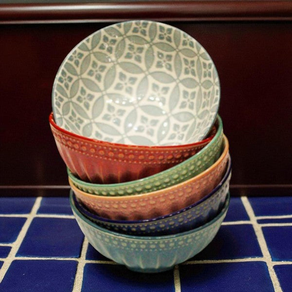 Danny Home Bohemian Design Dessert Bowls 6pcs 11.8cm