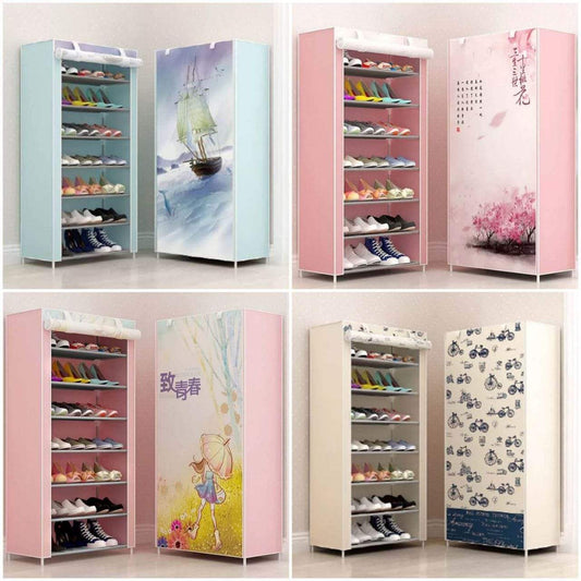 7 Layer Non-Woven Fabric Shoe Closet Easy Assembled Home Dormitory Storage Cabinet Entrance Shoes Organizer