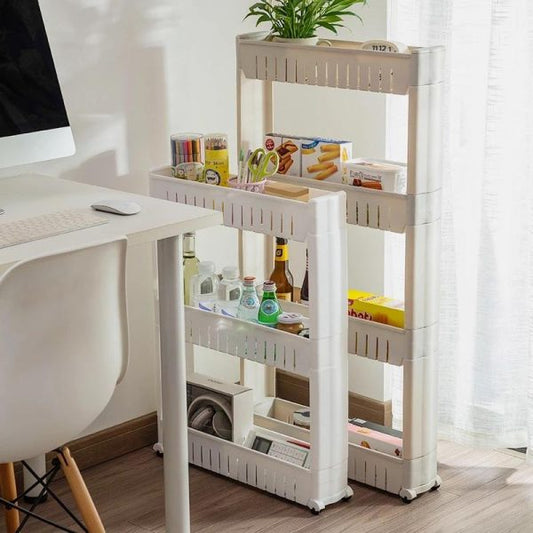 Mobile Shelving Unit Organizer Slide-Out Slim Storage Cart