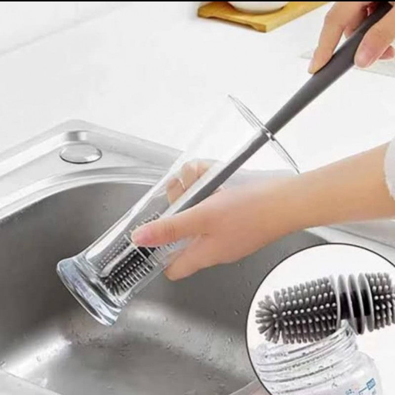 Silicone Glass Cleaning Brush With Long Handle