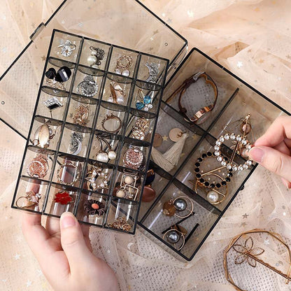 Jewelry Storage Box Jewelry Organizer Earrings Nail Polish Hair Accessories Display Compartment Plastic Box With Lid