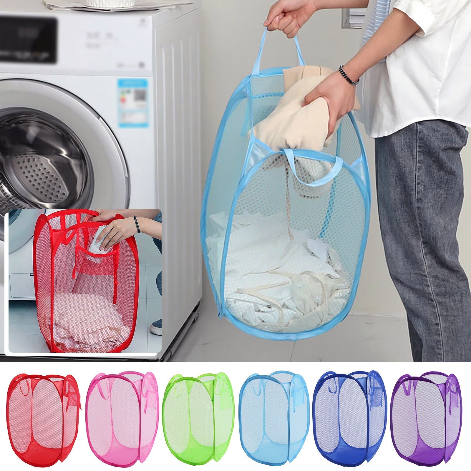 Big Foldable Net Laundry Basket – Smart Bazaar