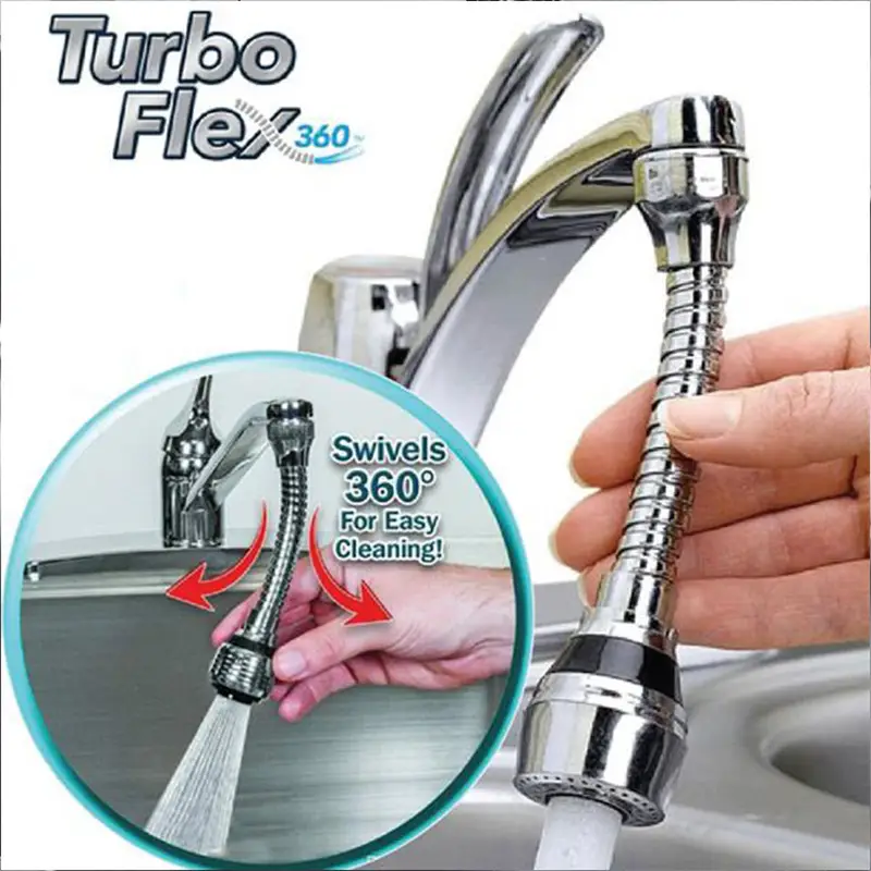 Turbo Flex 360 Instant Hands Free Faucet Swivel Spray Sink Hose