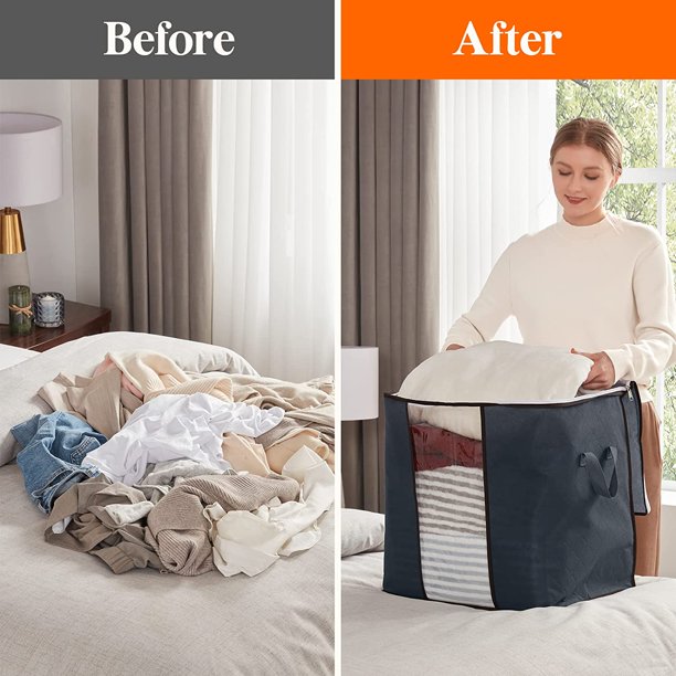 Large Storage Bags Organizer for Clothes, Blankets 5 Packs