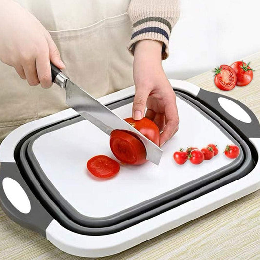 Foldable Multi-Function Chopping Board With Drainer