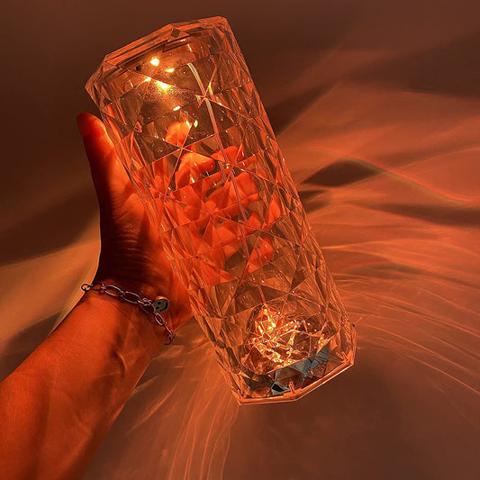 Rose Crystal Diamond Table Lamp Acrylic Touch Creative Gift (USB Plug-In Use)