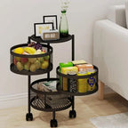 Kitchen Vegetable Basket Rotating Organizer (Round)