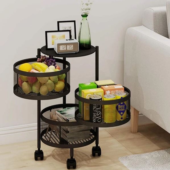 Kitchen Vegetable Basket Rotating Organizer (Round)