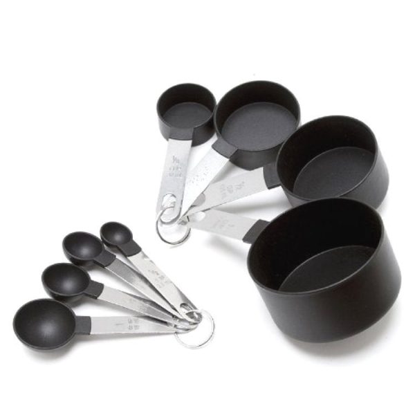8 Pcs Measuring Cups and Spoons Steel Handle