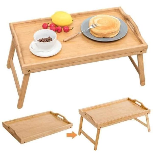 Foldable Bamboo Breakfast Bed Tray Table