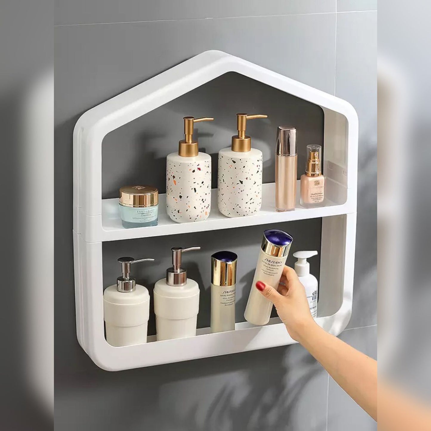 Bathroom Storage Rack Without Punching Cosmetic Wall-Mounted Storage Rack