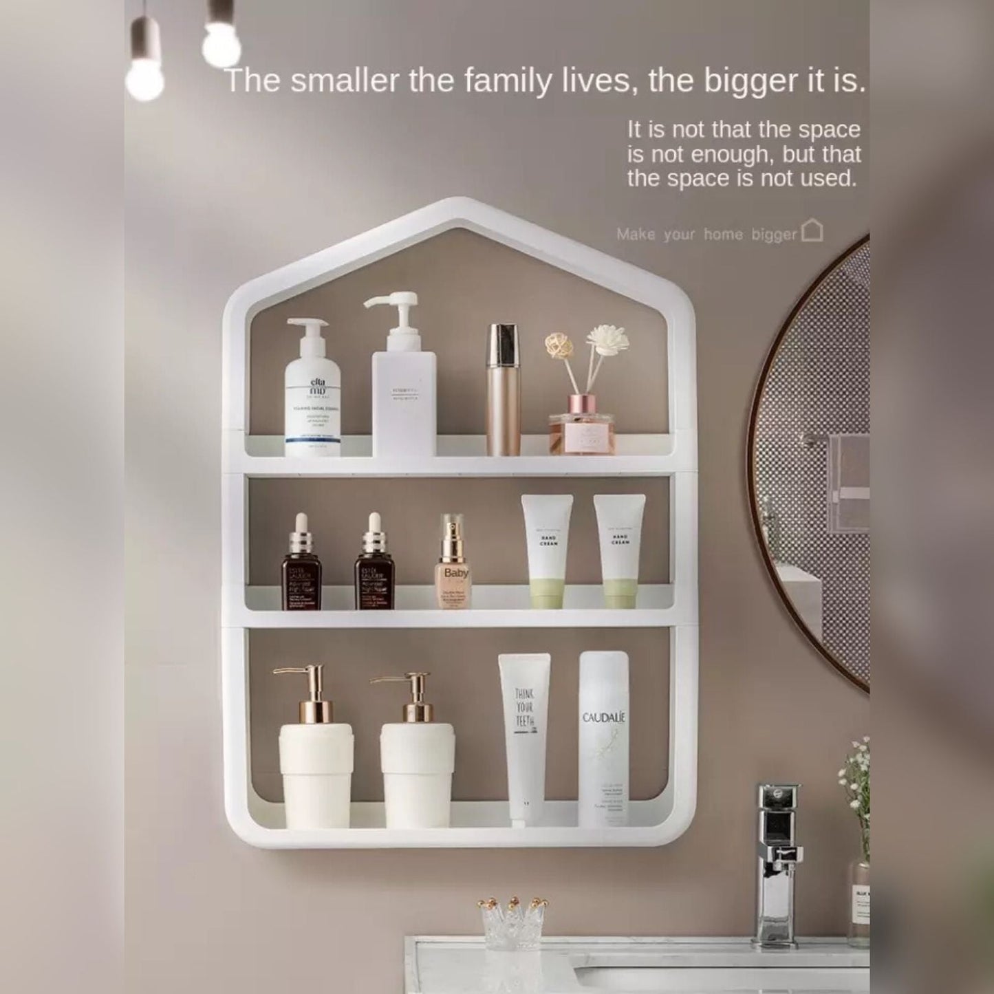 Bathroom Storage Rack Without Punching Cosmetic Wall-Mounted Storage Rack