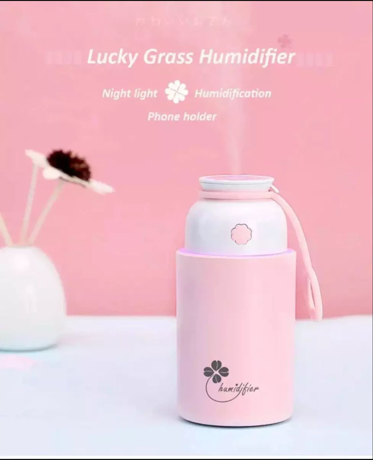 USB Lucky Grass Air Humidifier Mini Car Aroma Ultrasonic Diffuser 7 Color LED Light Office Home