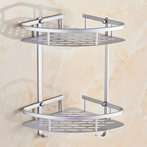 2 Layer Aluminium Bathroom Corner Rack