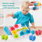 DIY creative turning screw play toy color shape recognition sorting toy kits with 12 washable cards and 32 geometric accessories