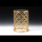 Gold Ottoman Laser Cutting Mirror Coffee Table With Glass Top