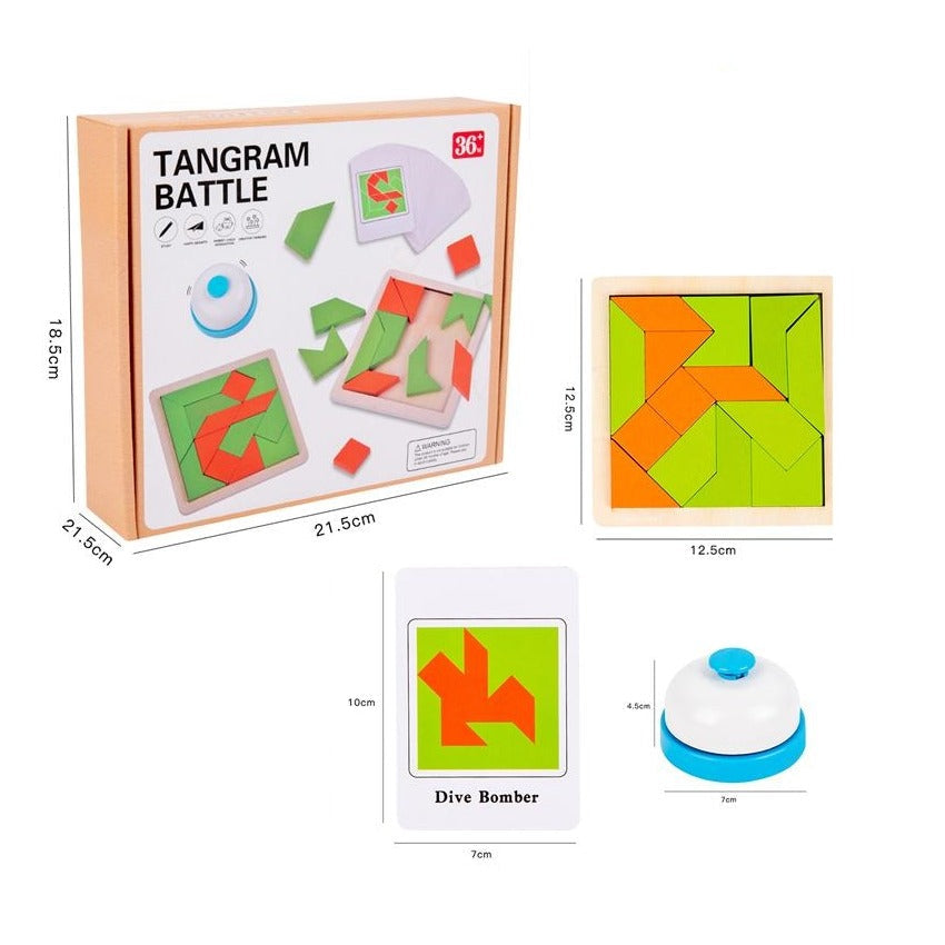 Wooden Tangram Battle Multiplayer Challenge – 60 Cards