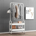 Garment Rack, Entryway Clothing Rack with 2 Tier Metal Basket