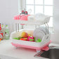 Premium Double Layer Drain Dishes Kitchen Storage Rack - Multicolour