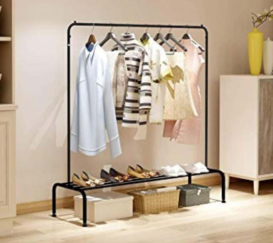 Clothes Dryer Rack With Shoes Racks Shelf / Removable Coat Dress Hanger Stand