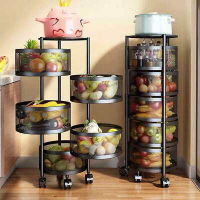 Kitchen Vegetable Basket Rotating Organizer (Round)